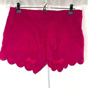 J.Crew Scalloped Shorts. Hot pink. Size 6